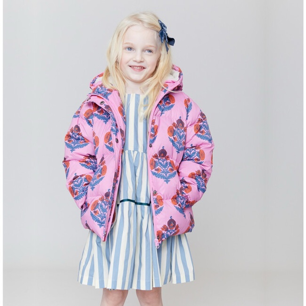 Pink Chicken - Peter Floral Pink Puffer Jacket- Size 8 Girls - Picture 2 of 10